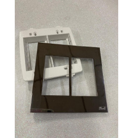 Placa p/ 6 Modulos 4x4 - Recta Espelhada Fume 